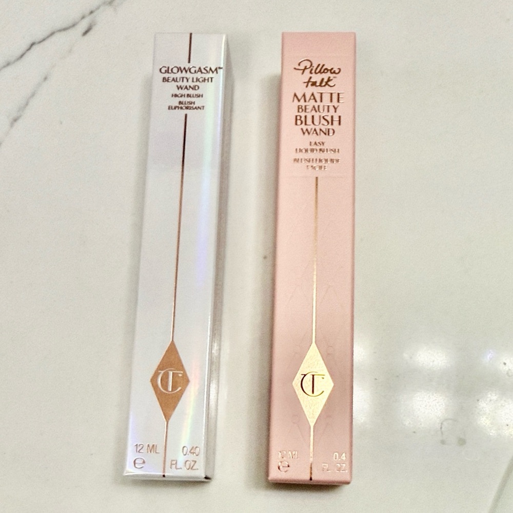 NEW! 2 Charlotte Tilbury: Glowgasm Pinkgasm and Pillow Talk Blush Set